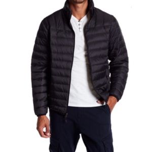 HAWKE & CO. Down Blend Quilted Packable Nylon Puffer Jacket, Black, XL